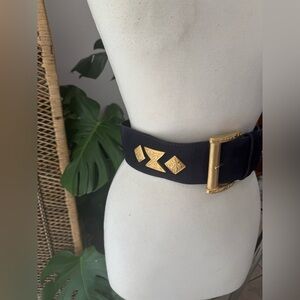 Vintage Elegant blue and Gold Women's Belt